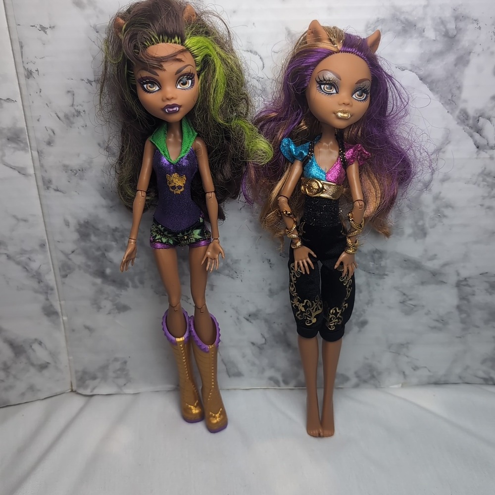 2x Monster High Doll Clawdeen Wolf Power Ghouls & Other